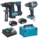 Pack 2 outils MAKITA DLX2271TJ (DDF484 + DHR171) 18V Li-Ion (2 x 5,0 Ah)