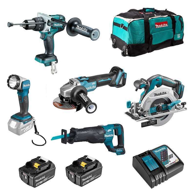 Pack 5 outils MAKITA DLX5034T + 2 batteries 5Ah