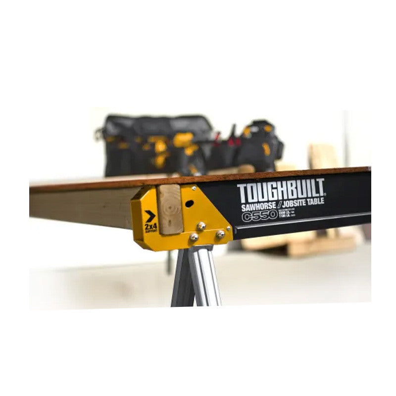 Pack de 2 tréteaux table de chantier C550 TOUGHBUILT (Capacité 1T/Paire) TB-C550-2-XEA