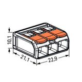 Pack de 30 Bornes à levier WAGO 221-613 - 3 x 6 mm²