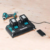 Pack Énergie MAKITA 197626-8 : Chargeur Rapide MAKITA DC18RD pour 2 Batteries + 4 Batteries 5 Ah + Mak-Pac Taille 3