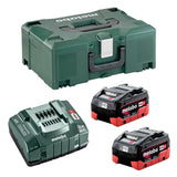 Pack Energie METABO 2 Batterie 8,0 Ah LiHD + Chargeur ASC 145 + Coffret metaBOX