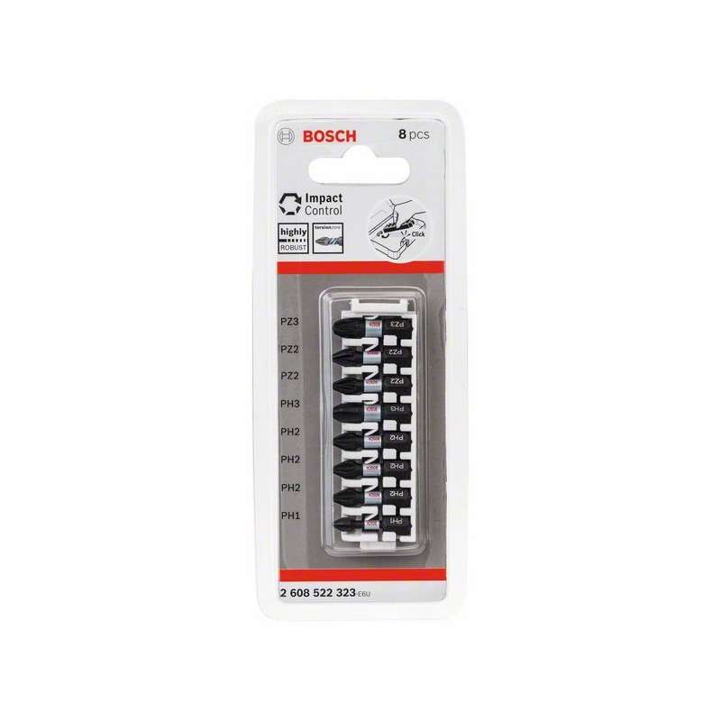 Packs d’embouts de vissage BOSCH Professional 2608522323 Impact Control (8 pièces)