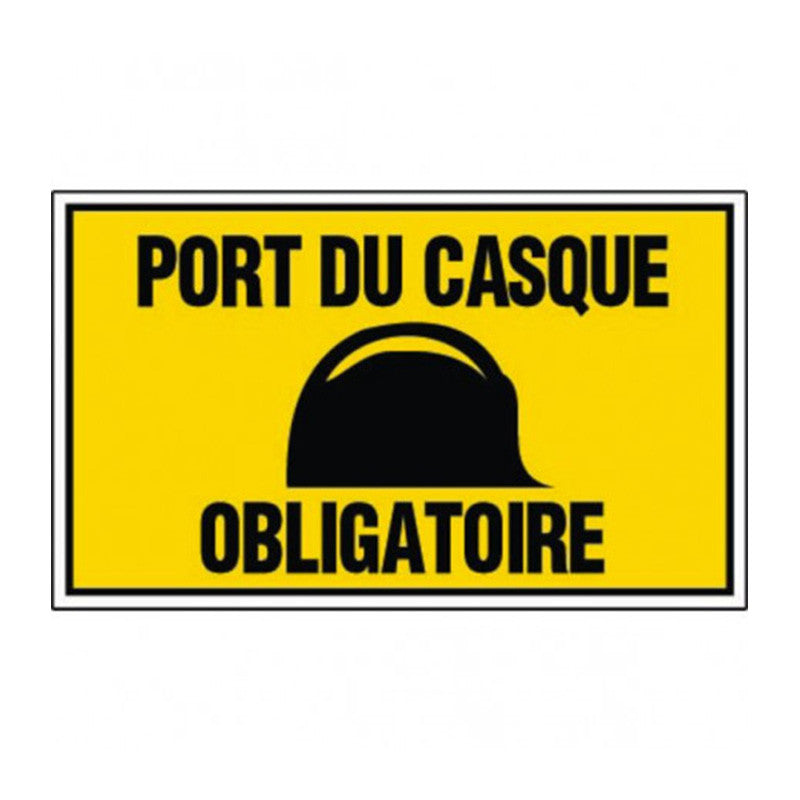 Panneau Port du casque obligatoire - En polystyrène choc - 33x20cm