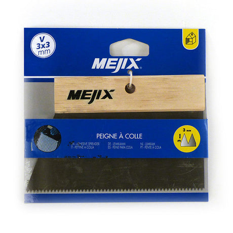 Peigne à colle manche bois MEJIX 180234 - 185 mm V 3x3