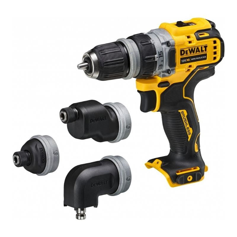 Perceuse-visseuse multi-têtes 12V DEWALT DCD703NT-XJ avec coffret