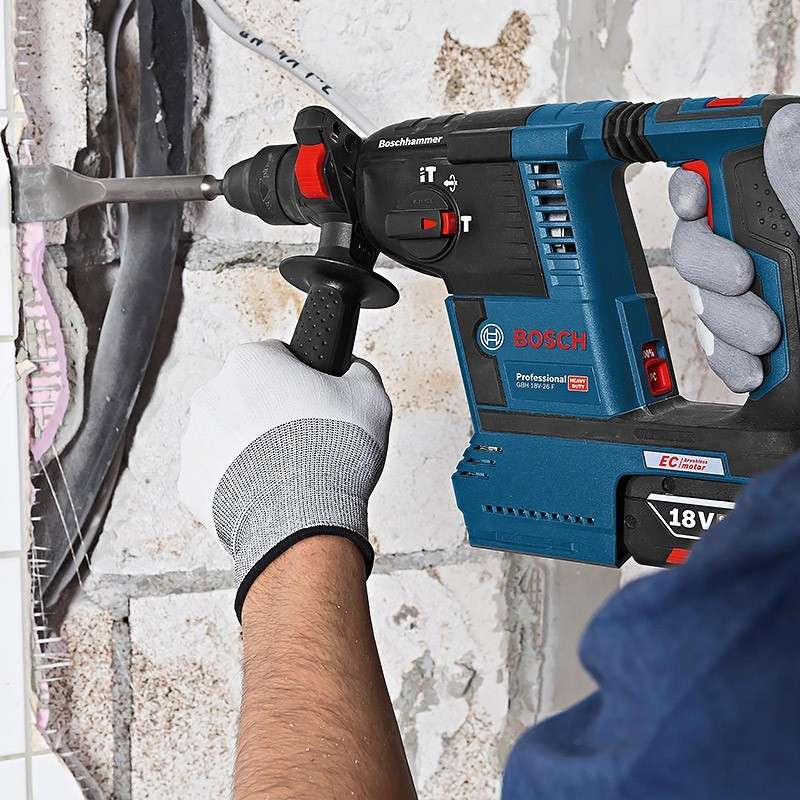 Perforateur Burineur SDS PLUS Bosch GBH 18V-26F - 18V 6Ah - 2,6 J De Force - Livré Avec 2 Batteries Et Chargeur - 10