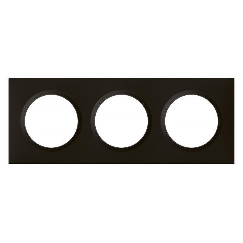 Plaque carrée dooxie 3 postes LEGRAND finition noir velours