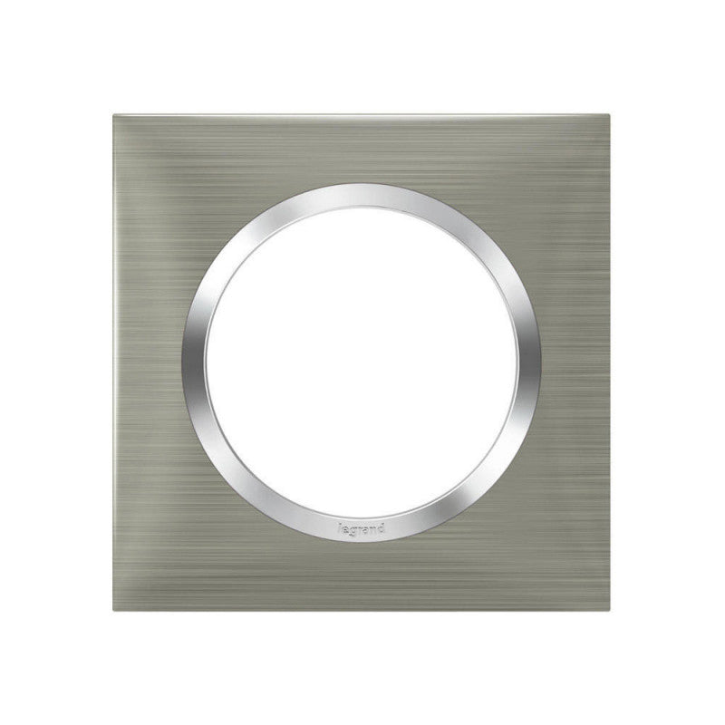 Plaque Céliane - 1 poste - carré - inox + chrome LEGRAND