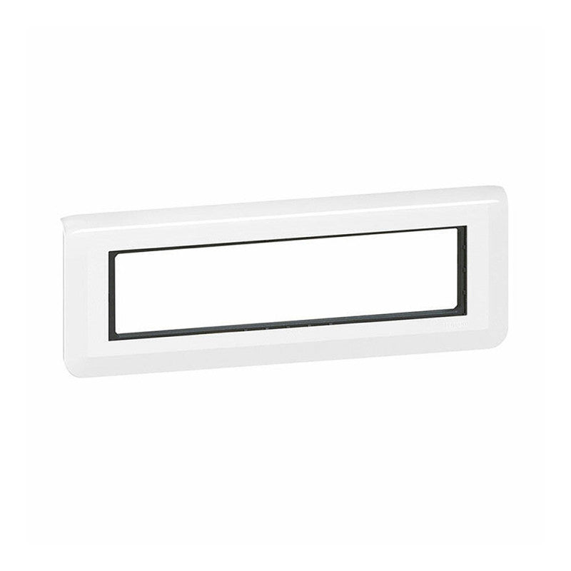 Plaque LEGRAND Mosaic avec support pour 8 modules horizontal blanc