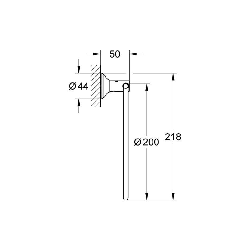 Porte-serviette ESSENTIALS AUTHENTIC GROHE 40655001 Ø20 cm - chrome