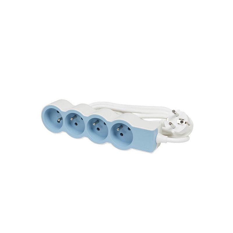 Rallonge 4x2P+T avec cordon 1,5m 3G 1mm² blanc/bleu LEGRAND