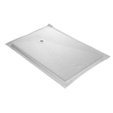 Receveur résine 160x90cm MARMOX RC16090SLATE-9010 - Grille carrée excentrée - Solid surface - Blanc imitation ardoise