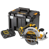 Scie circulaire Ø190mm 54V DEWALT DCS573T1-QW  FLEXVOLT Brushless avec coffret et une batterie 6,0 Ah