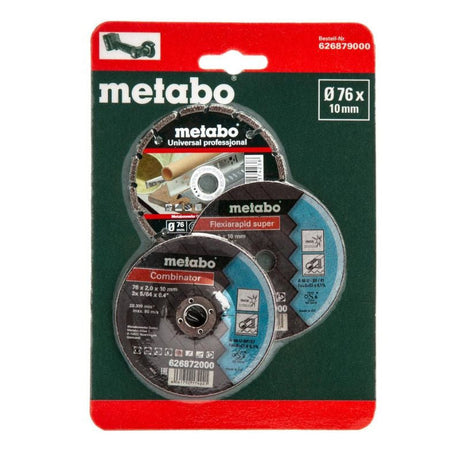 Set de 3 disques Ø76mm à tronçonner METABO 626879000 pour meuleuse d'angle