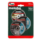 Set de 3 disques Ø76mm à tronçonner METABO 626879000 pour meuleuse d'angle