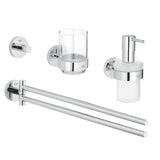 Set de 4 accessoires muraux de salle de bain ESSENTIALS 2 GROHE 40846001 - Chrome