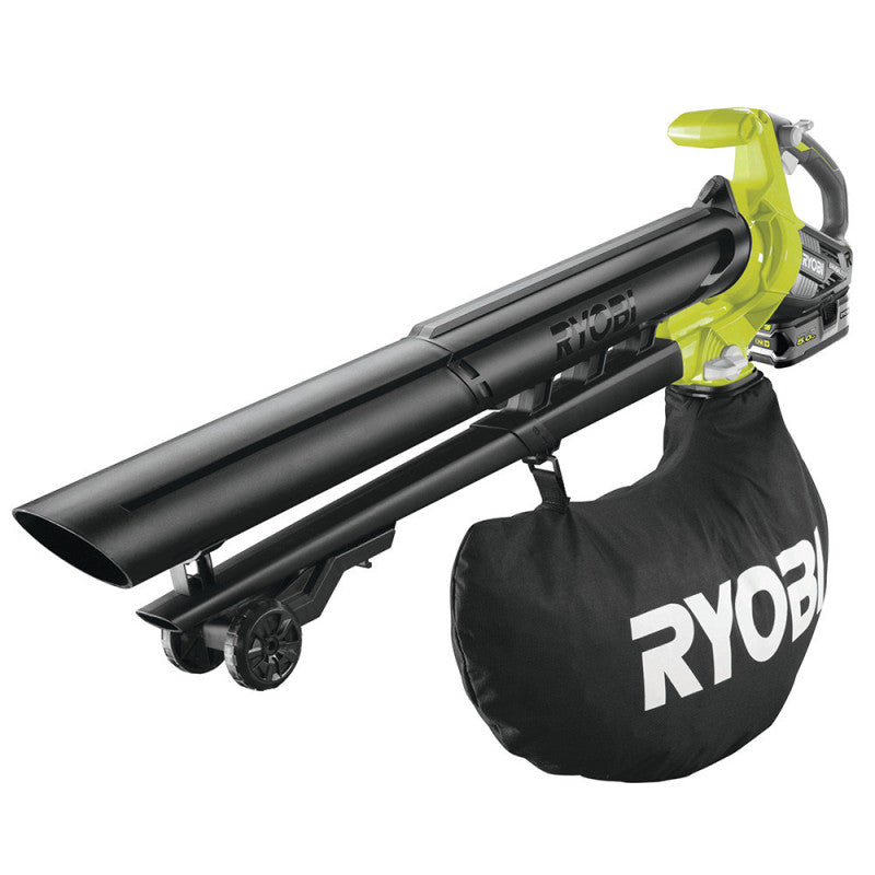 Souffleur aspiro-broyeur RYOBI RBV1850 3en1 18V - max 201 Km/h - 1 batterie Li-Ion 5Ah + Chargeur