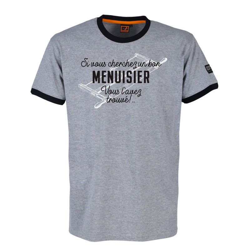 T-shirt Menuisier Gris-chiné - BOSSEUR