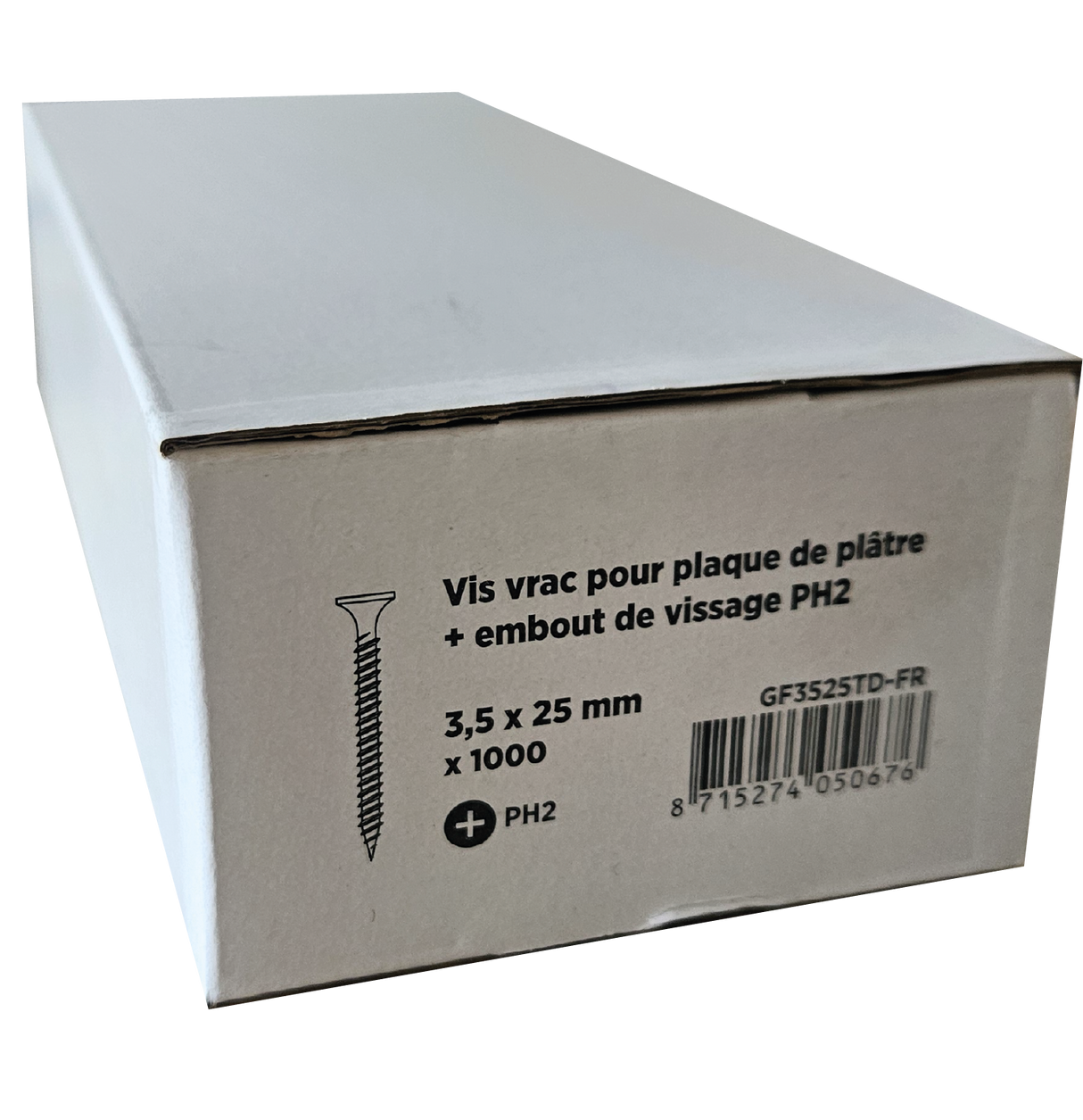 Boite de 1000 Vis vrac 3.5x25mm SENCO - GF525TD-FR + 1 embout PH2